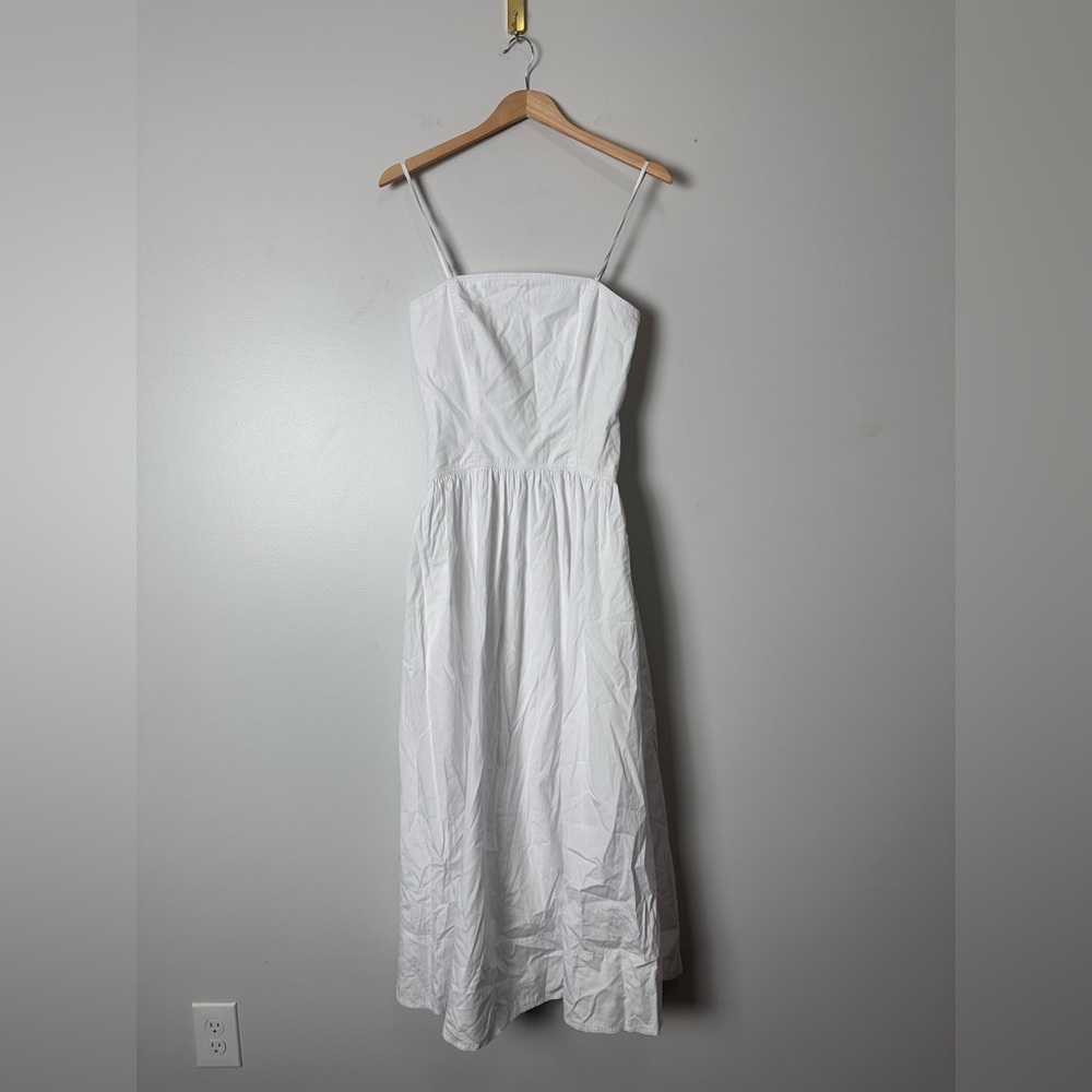 MADEWELL White Poplin Seamed Maxi Dress NV430 - Picture 6 of 10